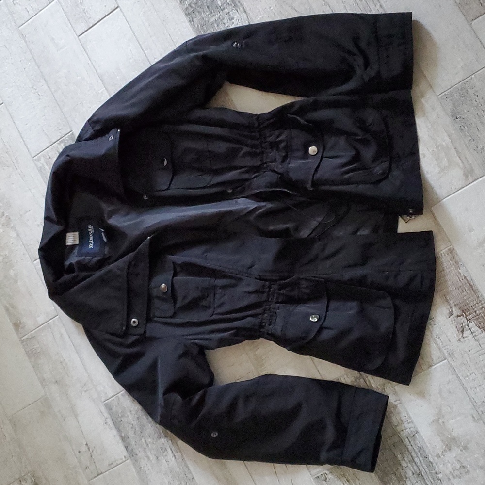 St John's Bay Women's Medium Black Wind Utility Jacket